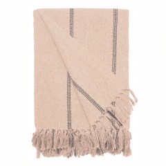 BEDSPREAD STRIPE BIG NATURAL BLACK   - BED COVERS